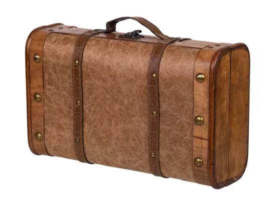 Valise en bois marron 38x23x13