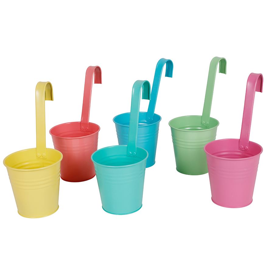 Blumentopf mit Haken 13x28cm Bunt