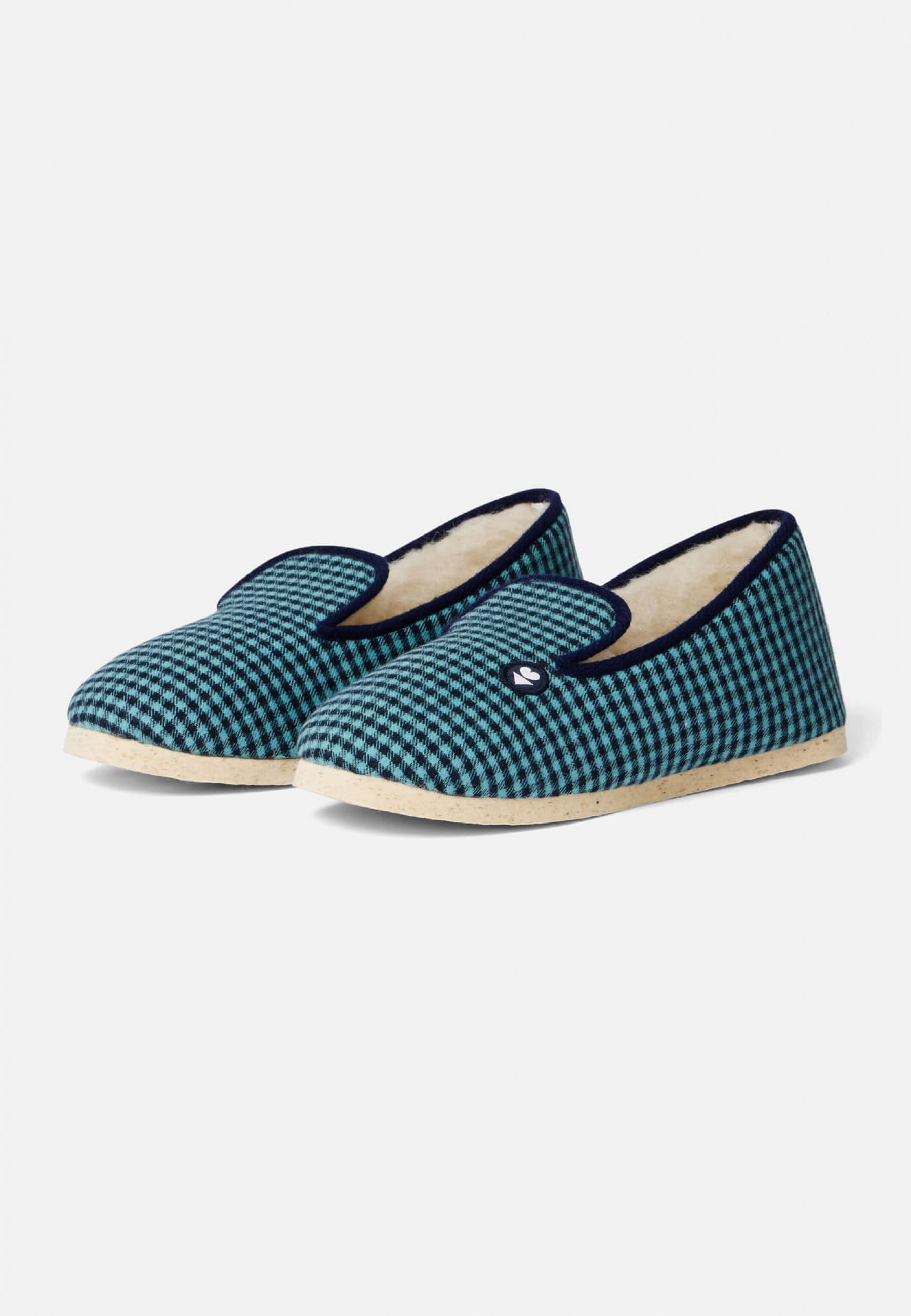 Chaussons en flanelle-Pantoufles Vichy Minéral