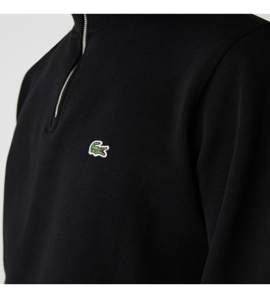 Moletom Lacoste preto de gola alta