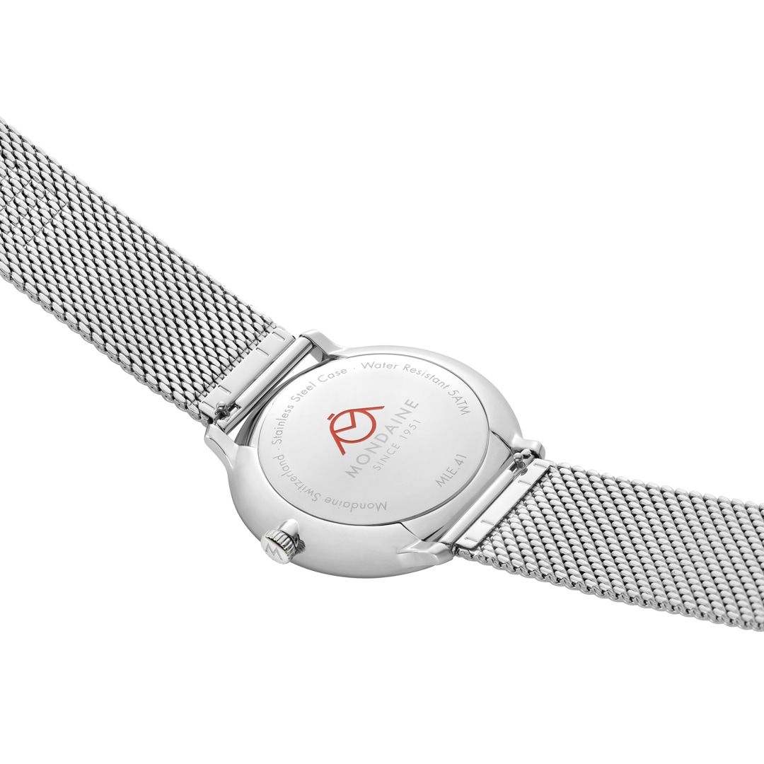 Mondaine Doppio Solar Silbrig Ø 41