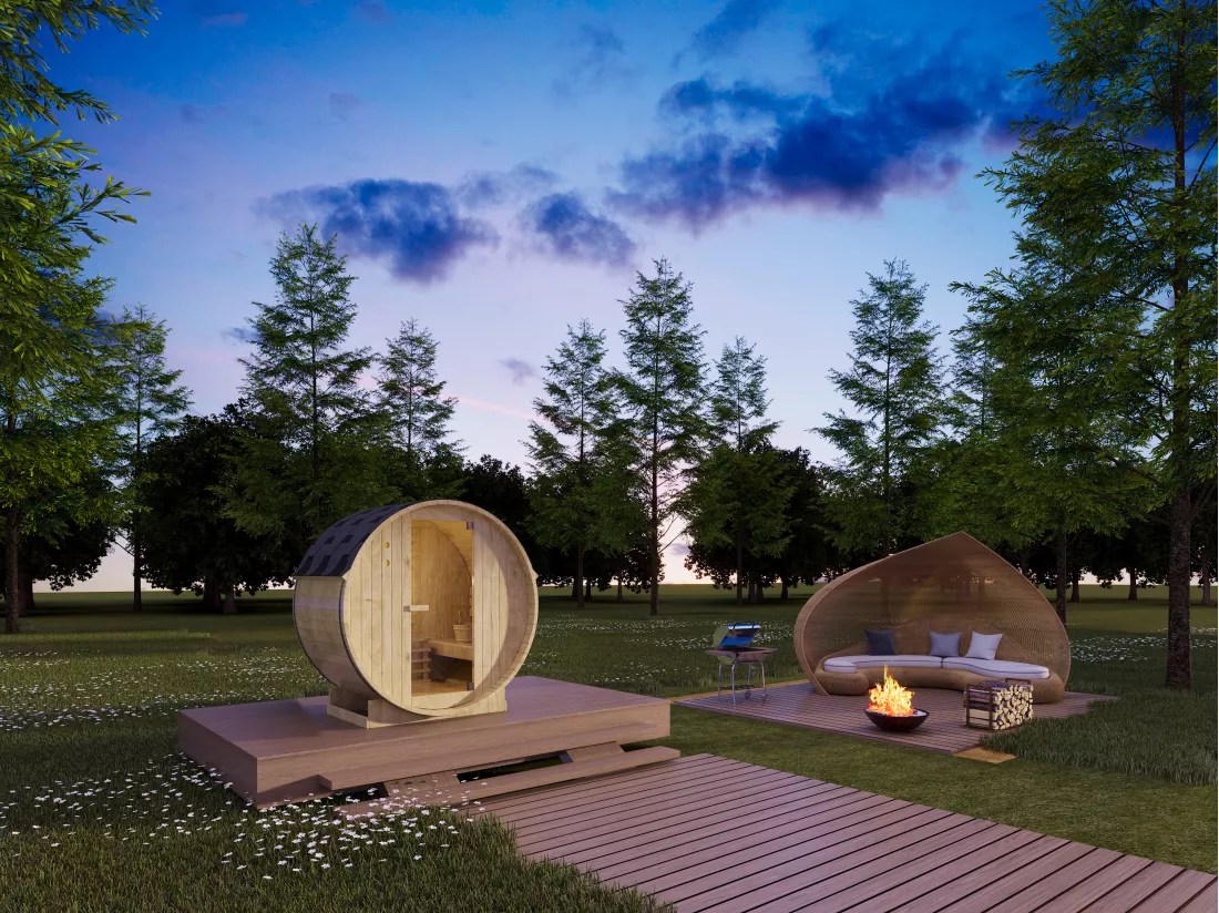 Sauna d'extérieur 2 places - L185 x P120 x H190 cm - ISOKYRO
