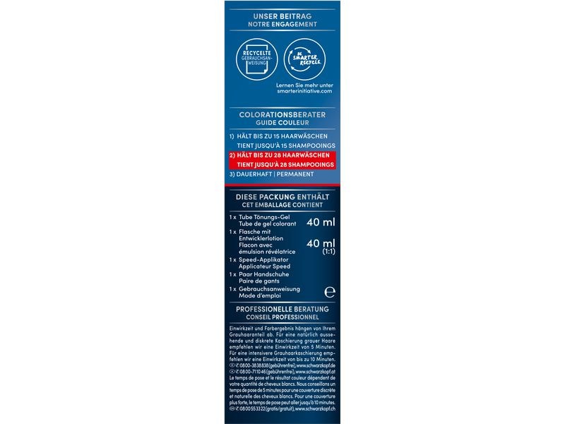 Schwarzkopf Men Perfect Haarcoloration Anti-Grau 80 Schwarz Leicht anzuwendende Gel-Coloration für Männer