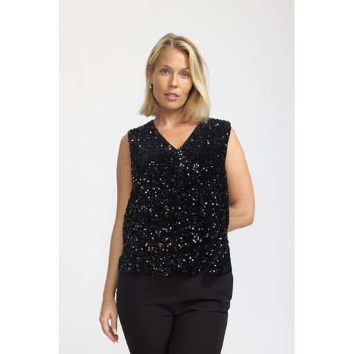 2-Biz Nicole Top, Black, XXL