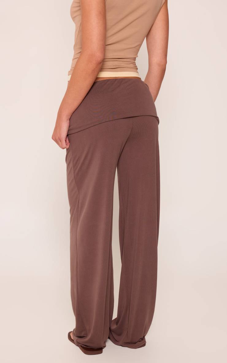 Noir Pantalon Fluide En Jersey Doux Muchroom Avec Taille Repliable