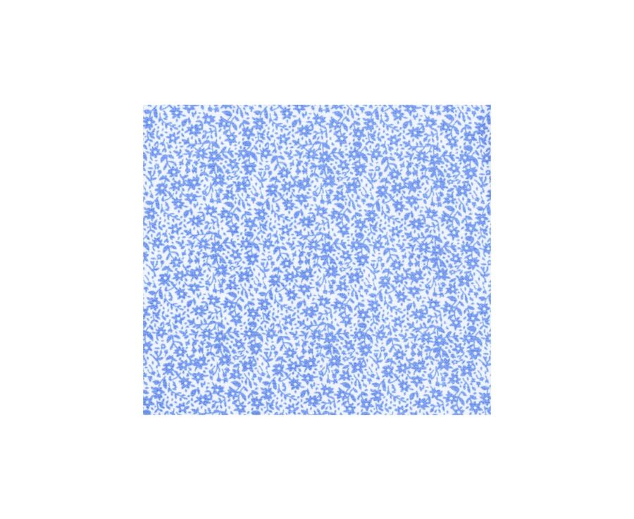 Chemise coton blanche à imprimé fleuri bleu - SULPICE