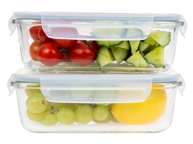 FURBER Vorratsbehälter Glas, 2 Stück, 1 L Spülmaschinenfeste und auslaufsichere Frischhaltedosen