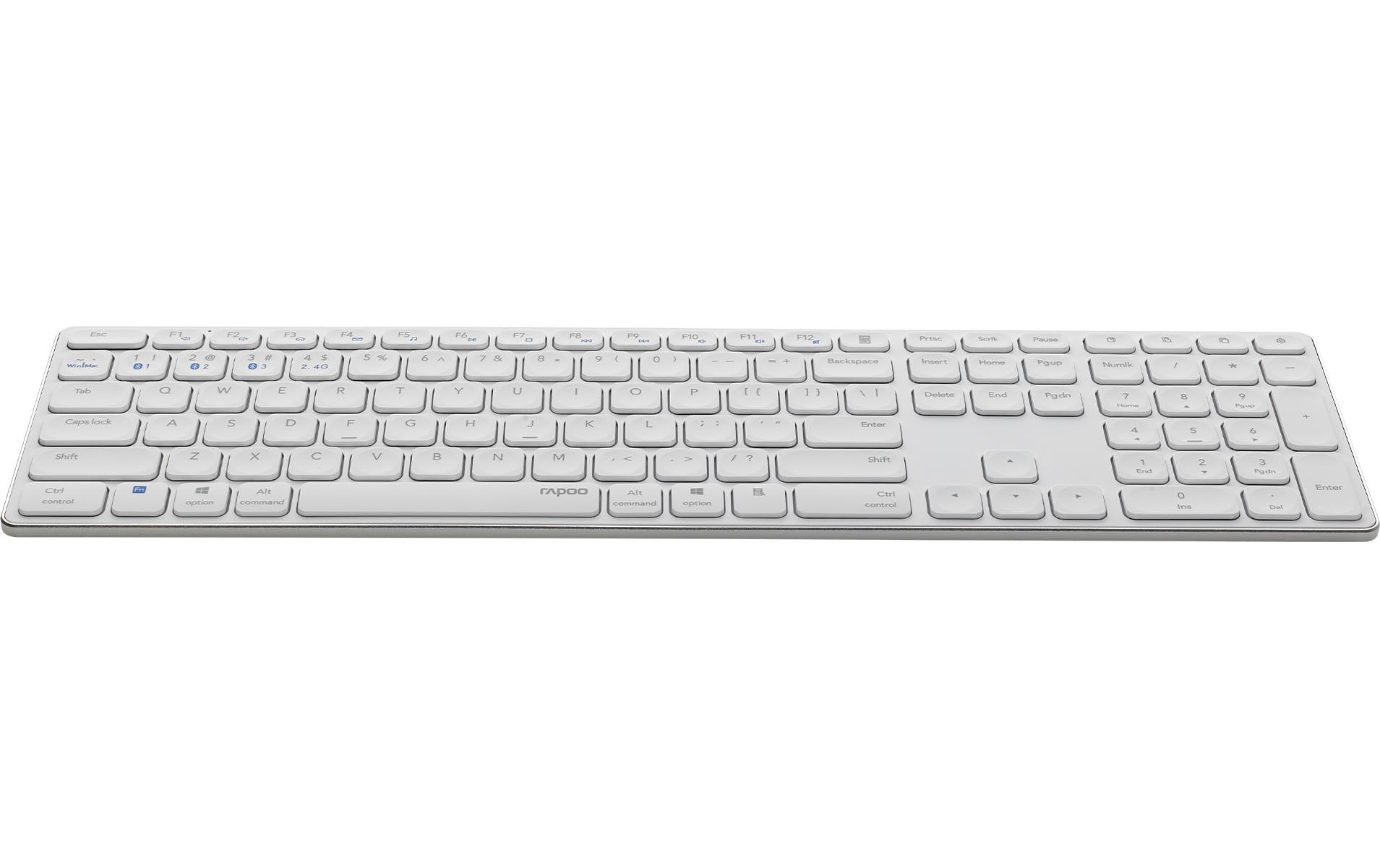 Tastatur E9800M ultraslim WeissDrahtlose, ultraflache Multimodus-Tastatur