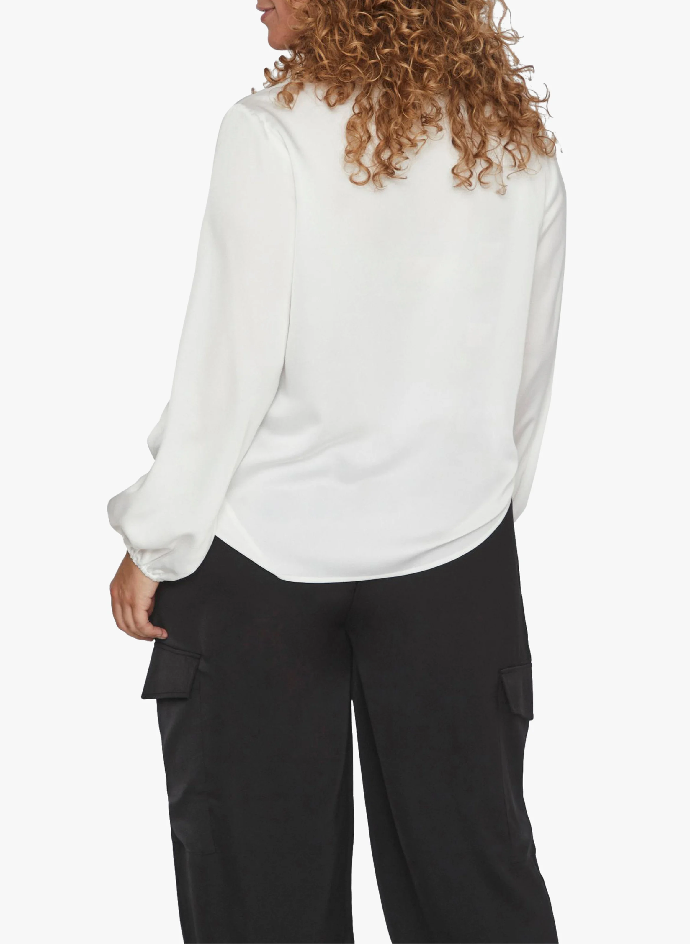 ELLETTE - Blouse col V satinée | Blanc