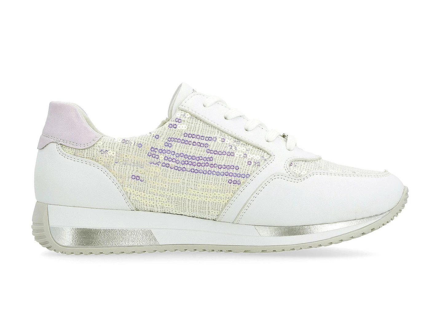 Sneaker in interessant geprägtem Materialmix