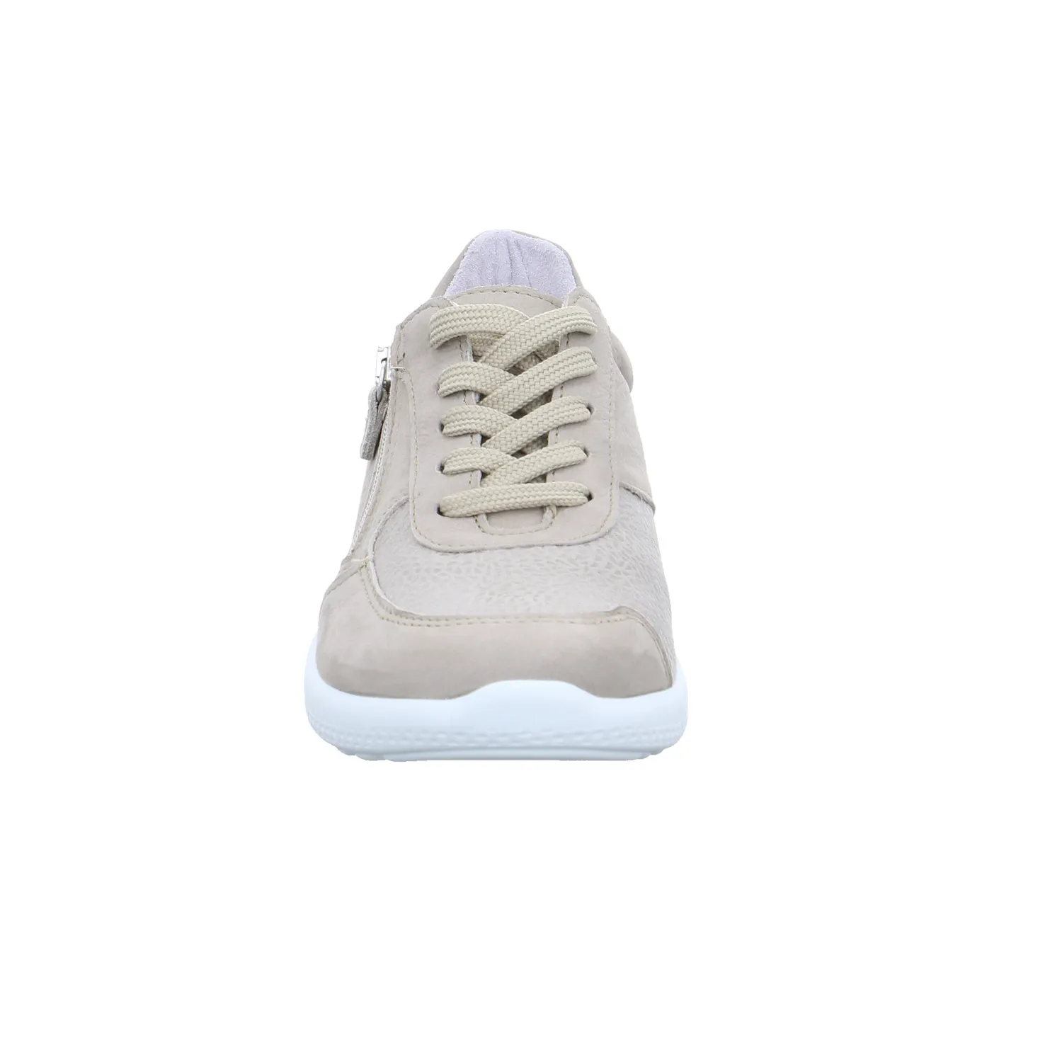 VAN DER LAAN Comfort-Schnürer Beige Leder