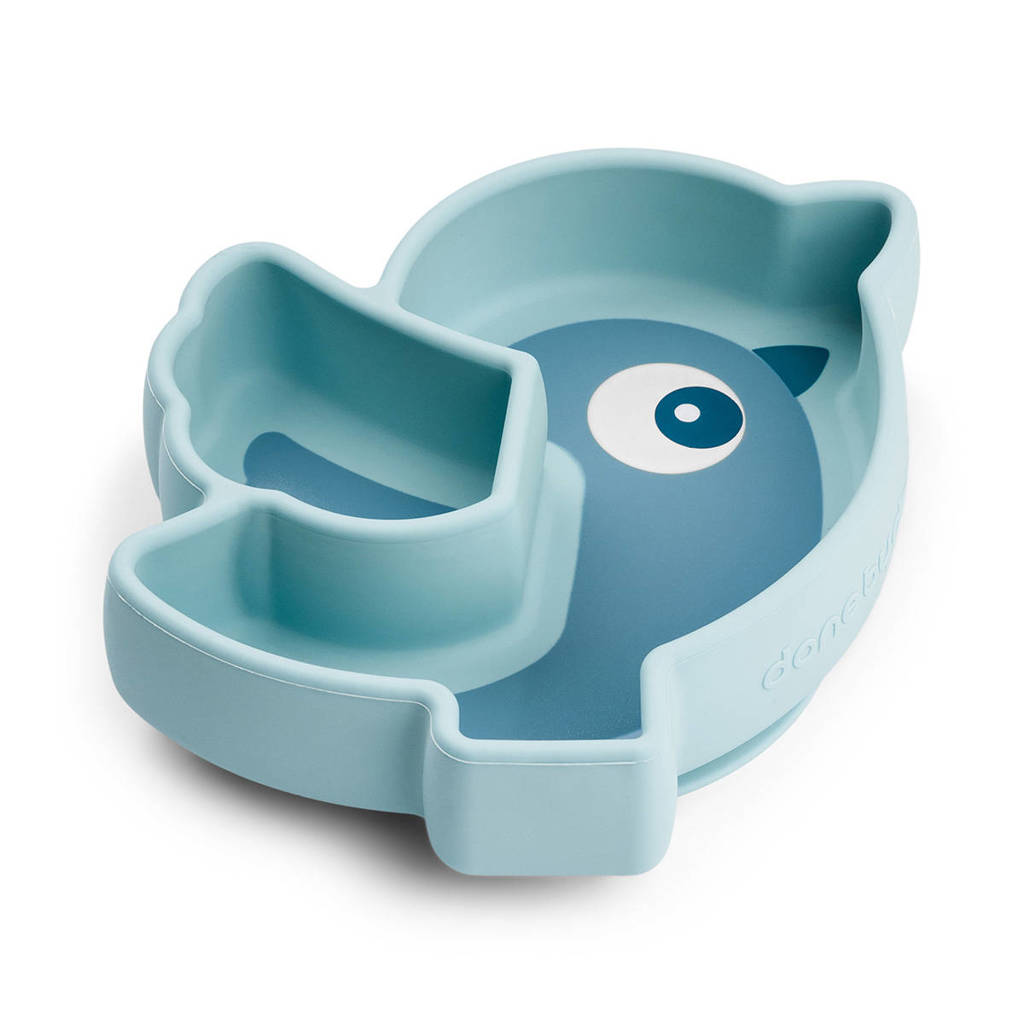 Silicone Stick&Stay snack plate Birdee Blue