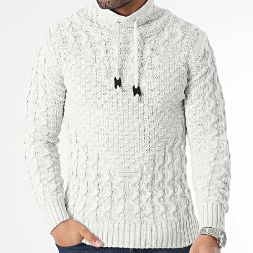 Pull Col Montant Blanc