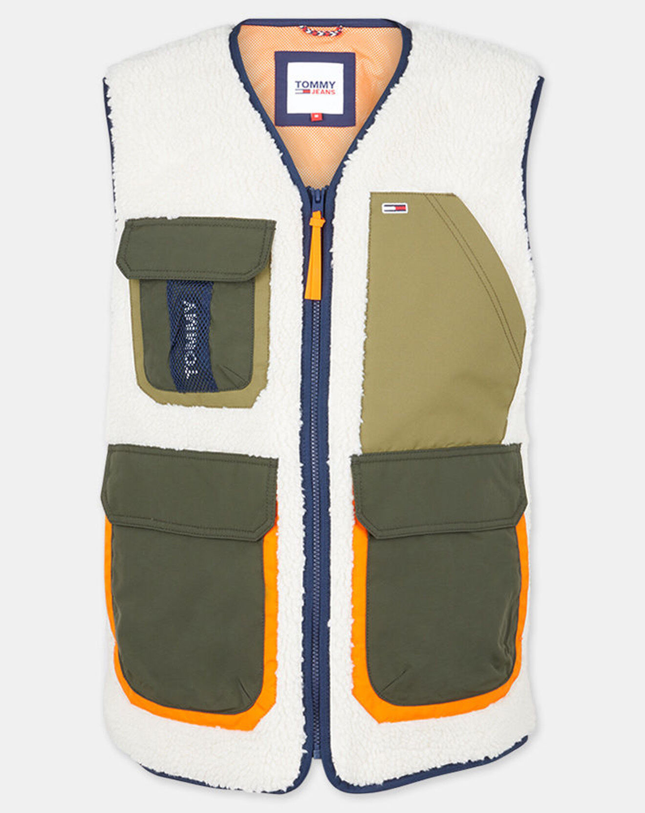 Tommy Jeans Blouson Sherpa blanc/kaki