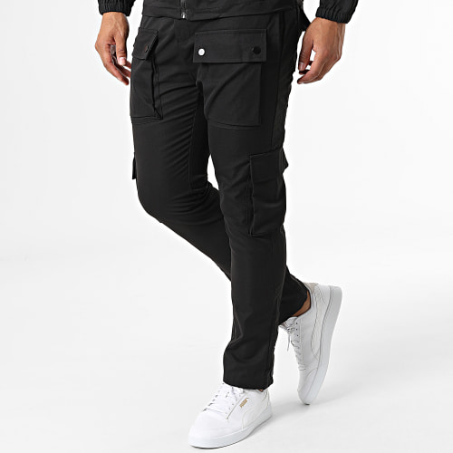 Ensemble Veste Zippée Et Pantalon Cargo AB331 Noir