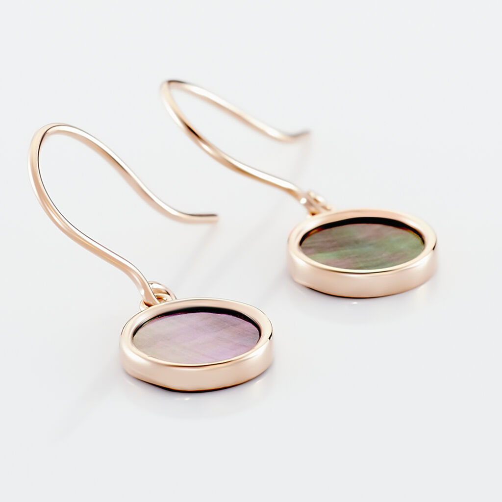 Boucles D'oreilles Pendantes Joana Or Rose Nacre