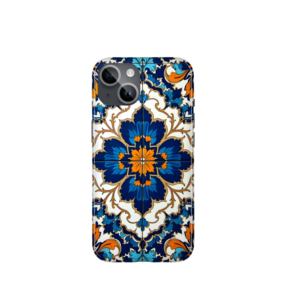 iPhone 14 Kunststoff Hülle Majolika Royale - Blau