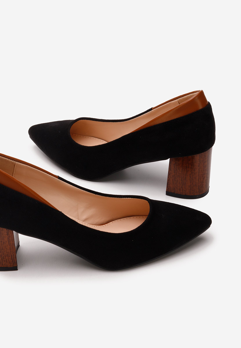 Chaussures à talon épais noirs Kiori V2
