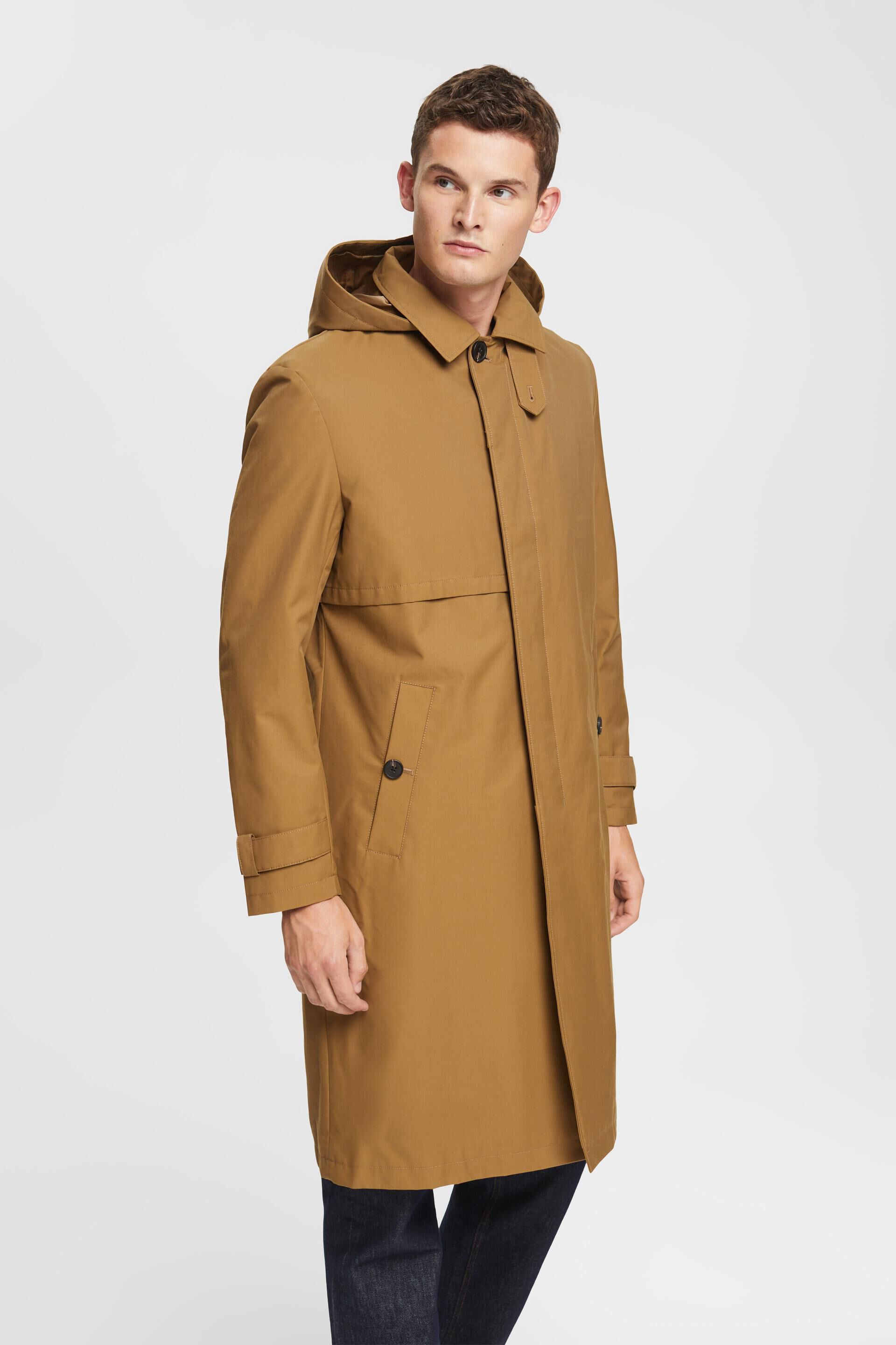 Trench-coat à capuche amovible