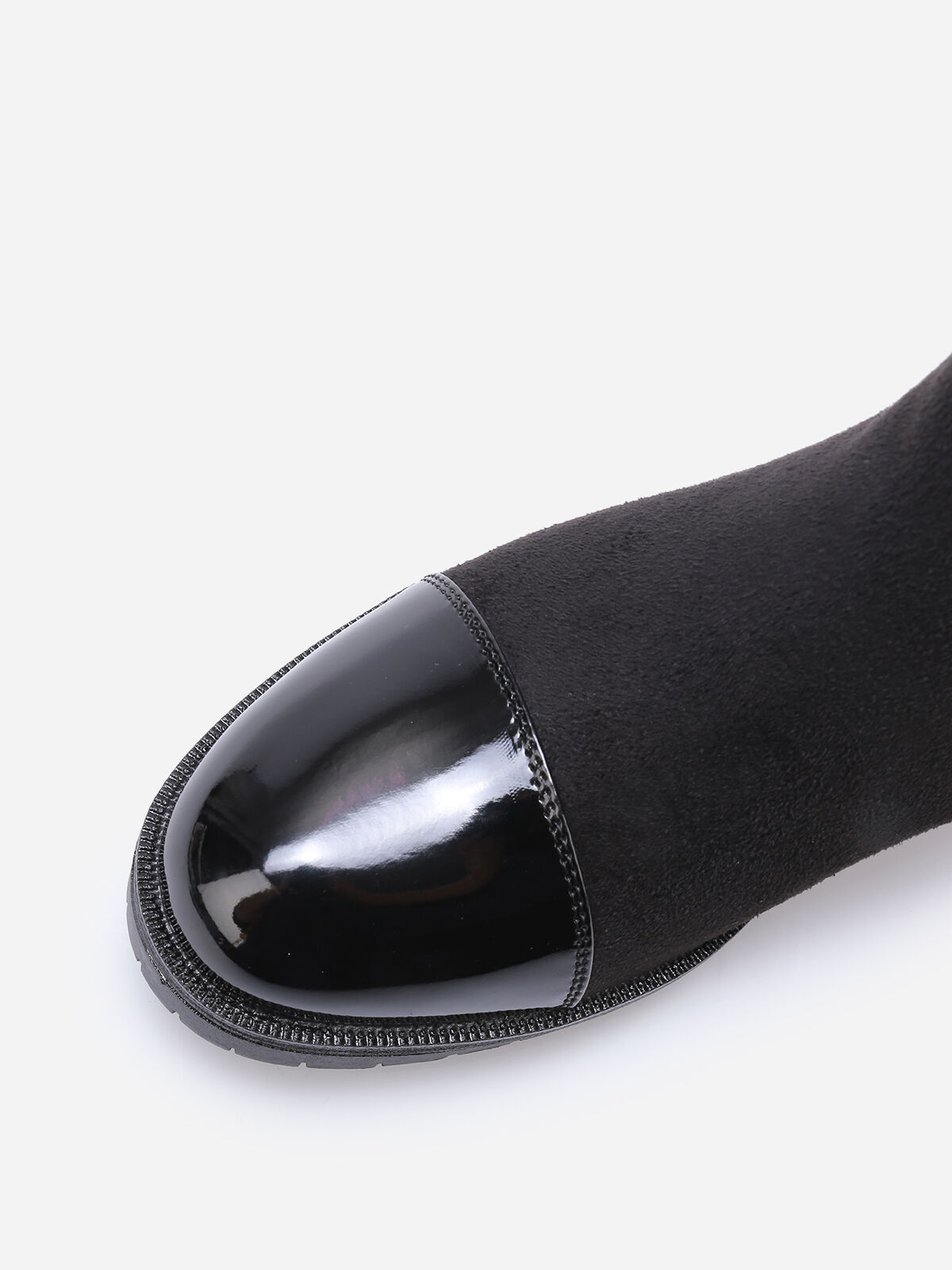 Chelsea bi-matières à zip décoratif- Noir