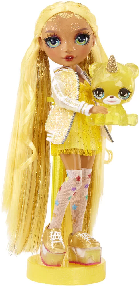 RAINBOW  -POUPEE MANNEQUIN SUNNY 27 CM AVEC COMPAGNON ET ACCESSOIRES