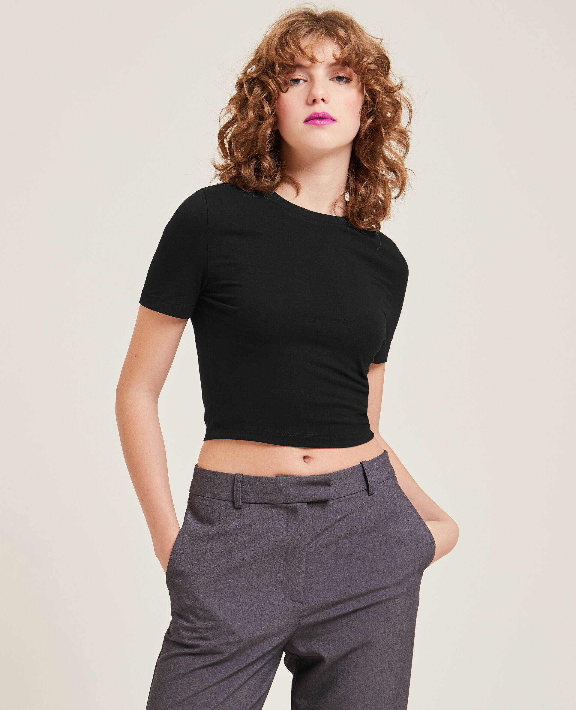 T-shirt cropped - Noir