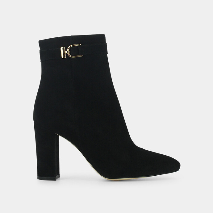 Bottines à boucle  en velours noir