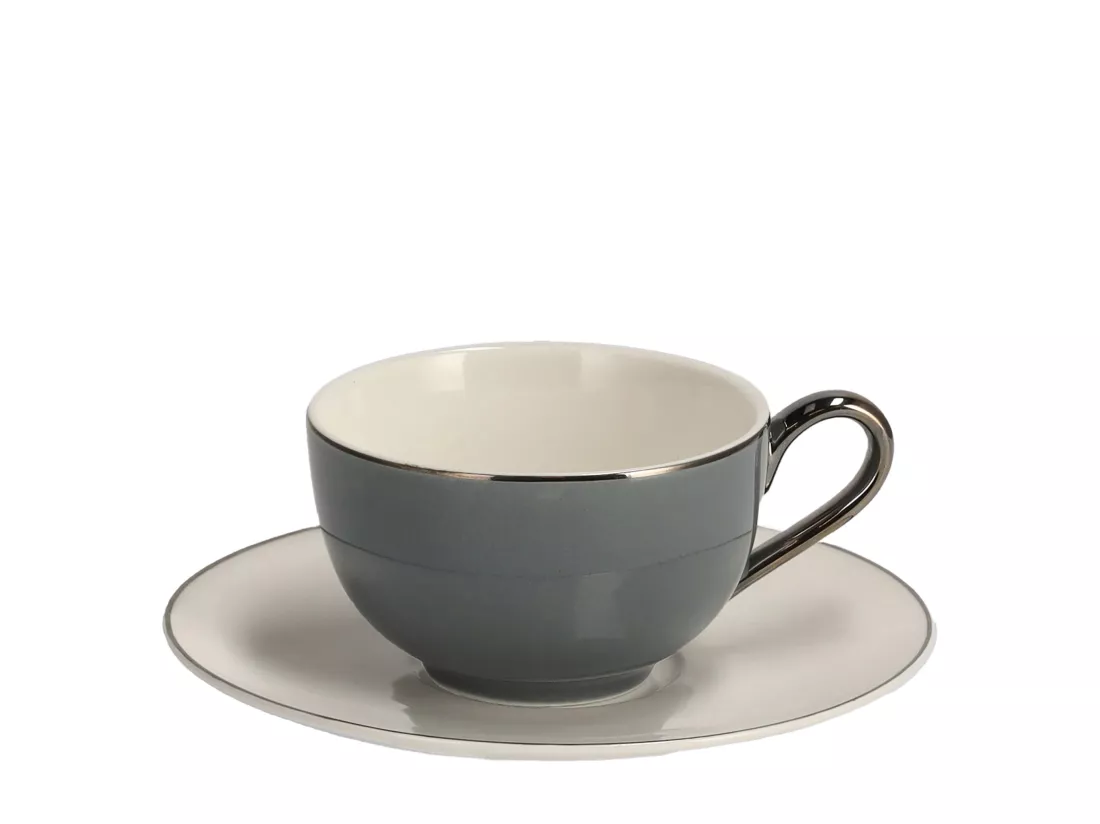 Tasse Avec Soucoupe Voliano bleu clair 5.5 x 13.5