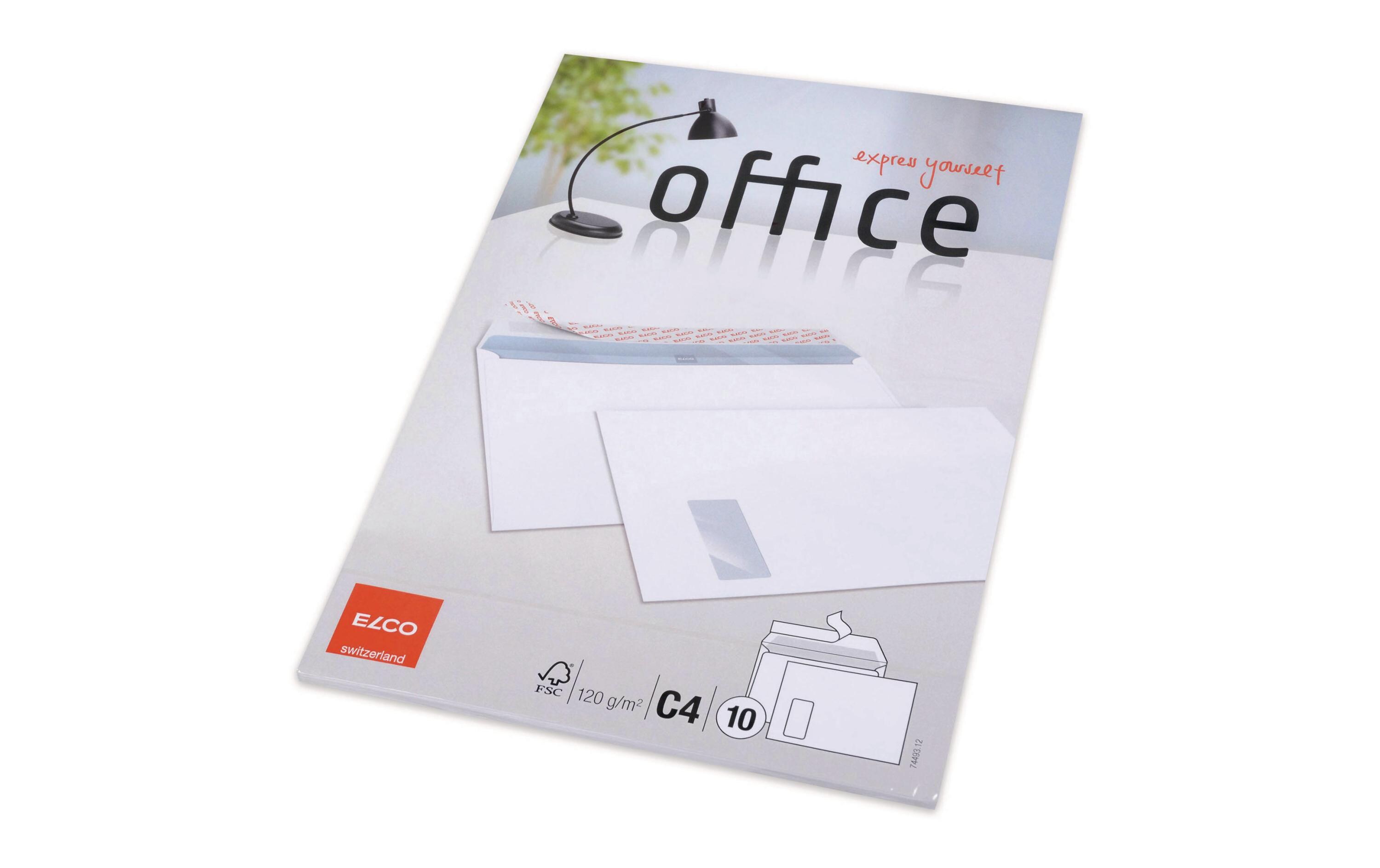 Couvert Office C4 mit Fenster links, 10 StückBriefumschlag C4