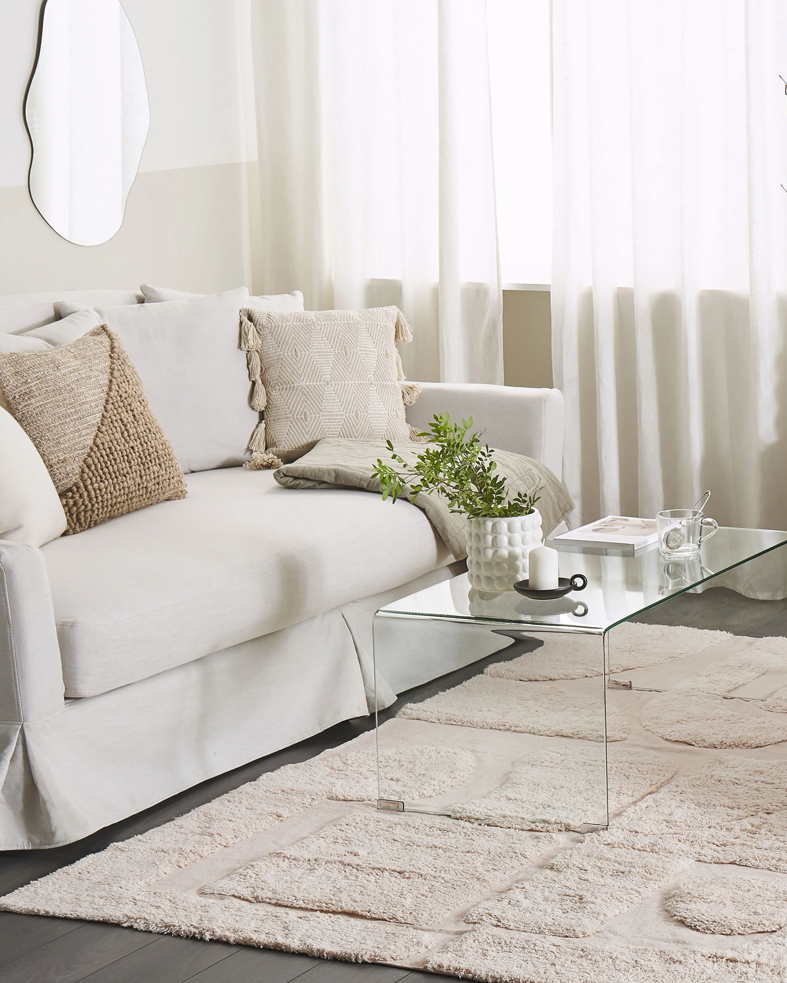 Vloerkleed DIYADIN Beige 160 x 230 cm Katoen