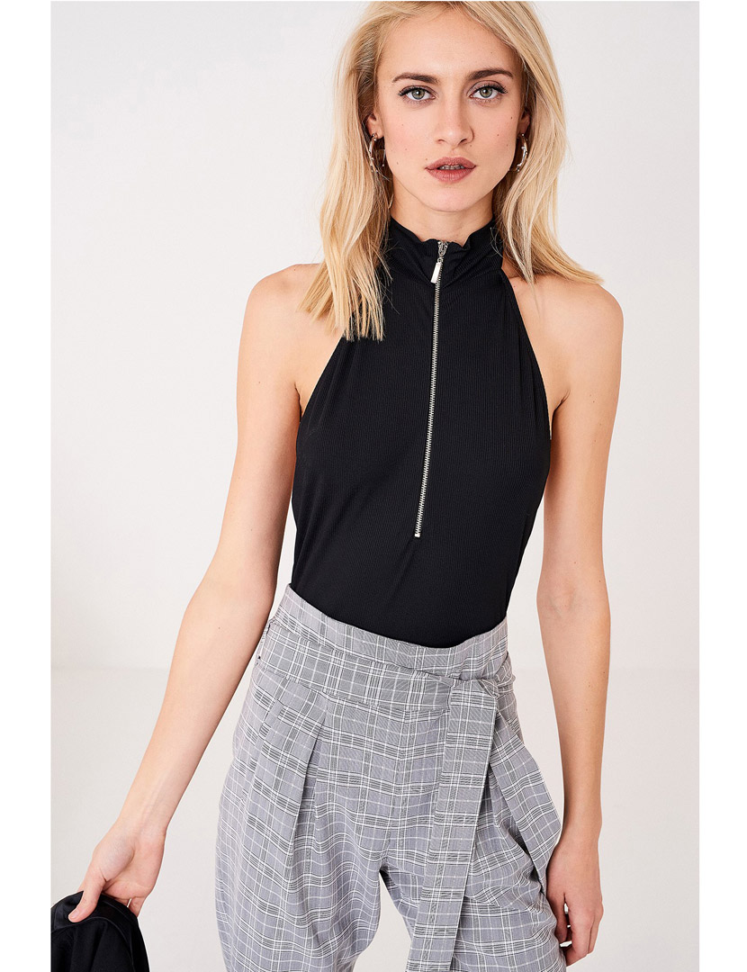 Black Closure Ladies' Bodysuit