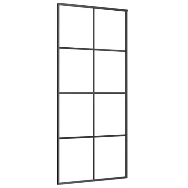 vidaXL Skyvedør aluminium og ESG-glass 90x205 cm svart