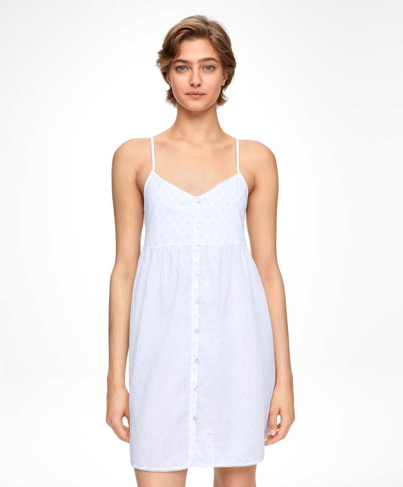 Camisola curta, 100% algodão plumeti