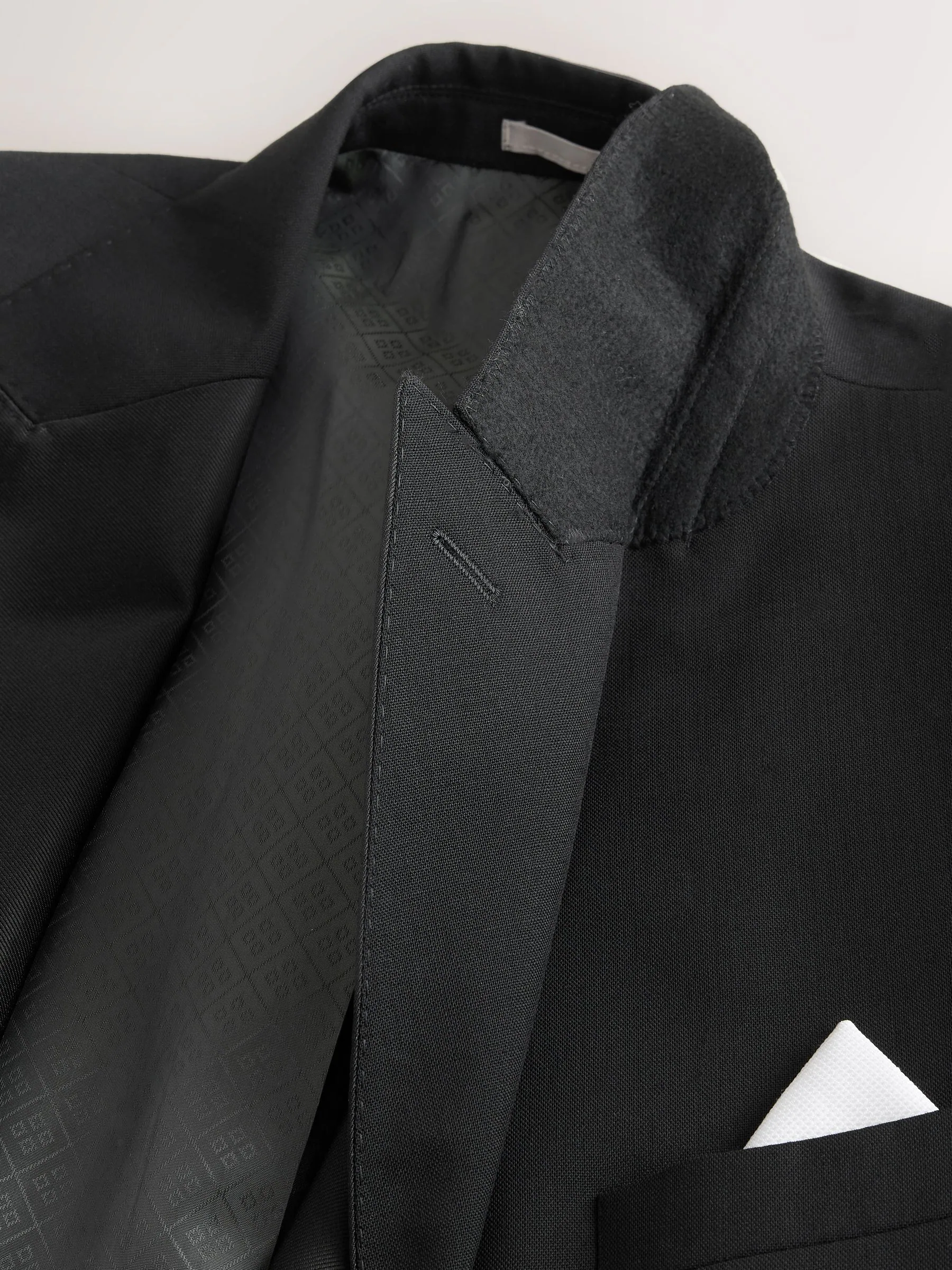 Zwart - Signature Nova Fides 100% Italian Wool Double Breasted Tuxedo Suit Jacket