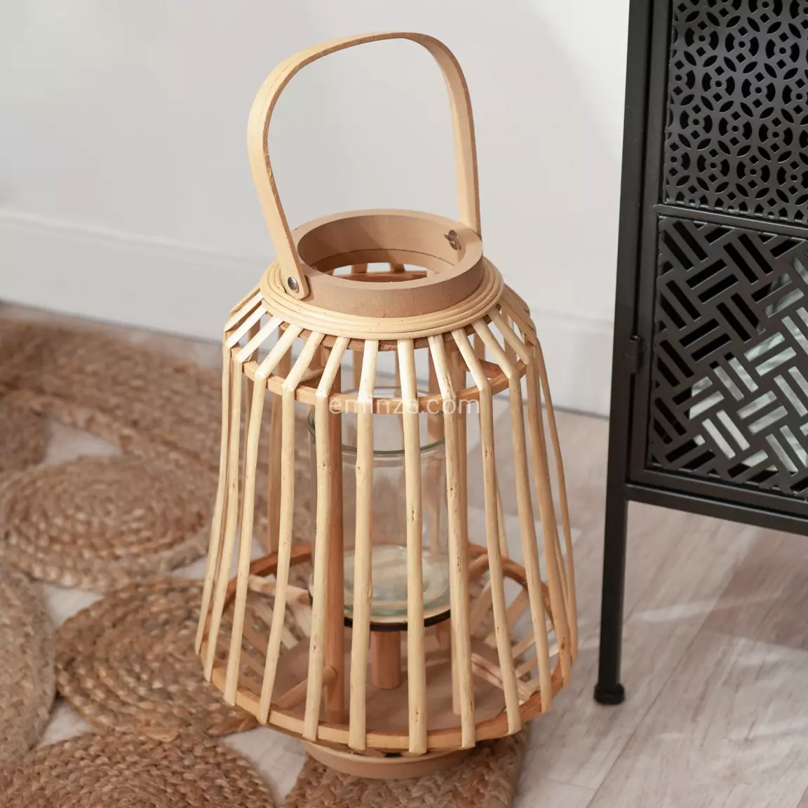Lanterne en rotin (H35 cm) Naturalys Beige