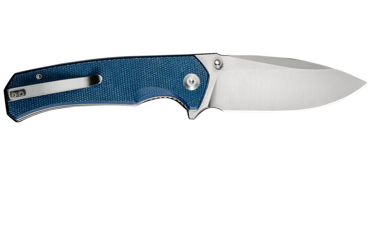 SENCUT Skarnax S24025-3 Satin 9Cr18MoV, Blue Canvas Micarta, zakmes