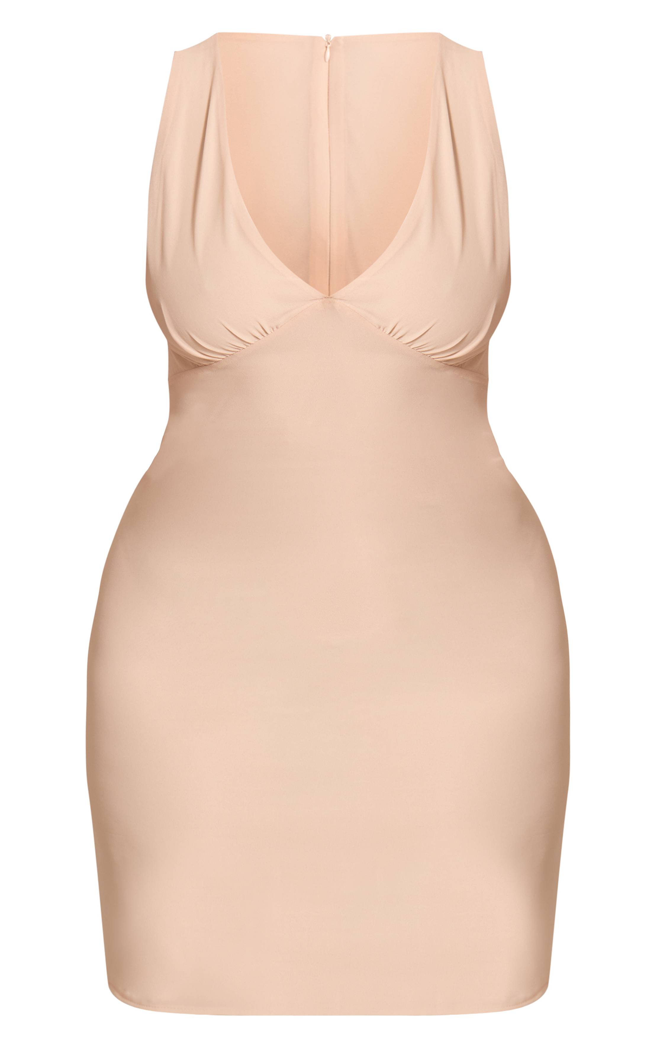 Butter Cream Robe Mini En Mousseline À Décolleté Plongeant Shape