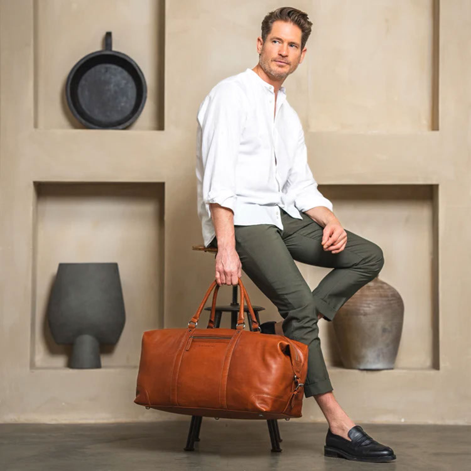 The Chesterfield Brand Cavoli Travelbag brown