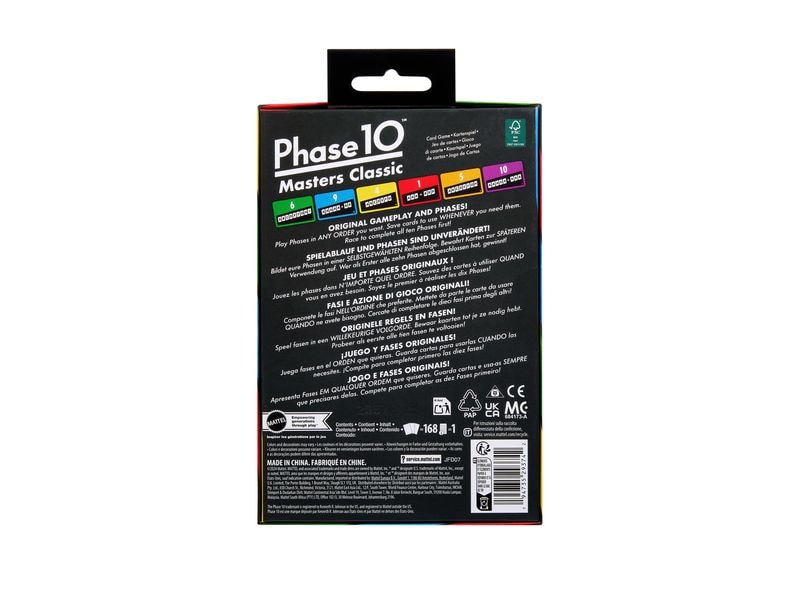 Mattel Spiele Kartenspiel Phase 10 Masters Classic Familienspiel