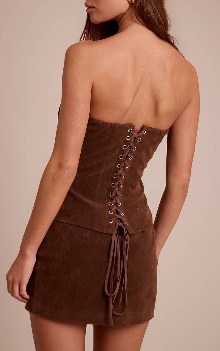Chocolat Ensemble Jupe Mini En Synthétique Structurée