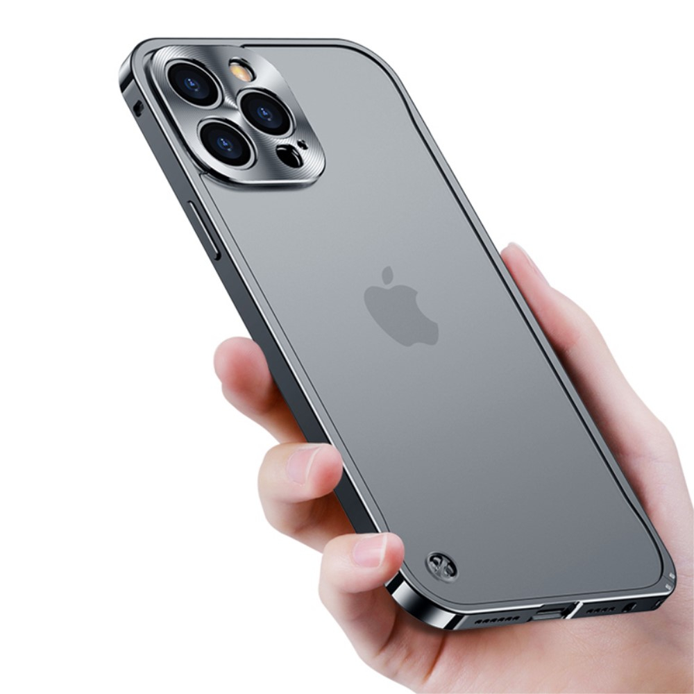 iPhone 12 Magnetische Alu Schutzhülle mit Panzer Glas Backcover   Kameraschutz (Magnet-Technologie) - Blau