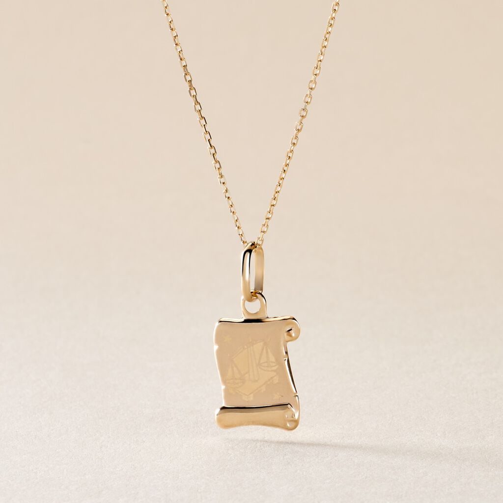 Pendentif Lamie Zodiaque Parchemin Or Jaune