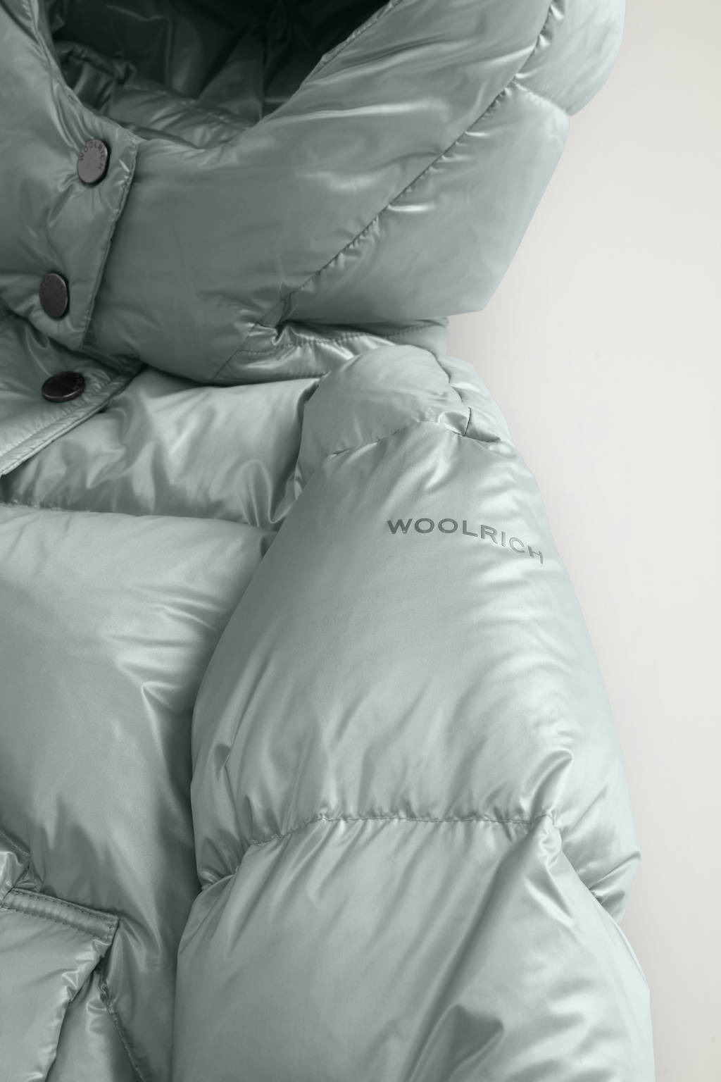 Woolrich gewatteerde winterjas lichtblauw