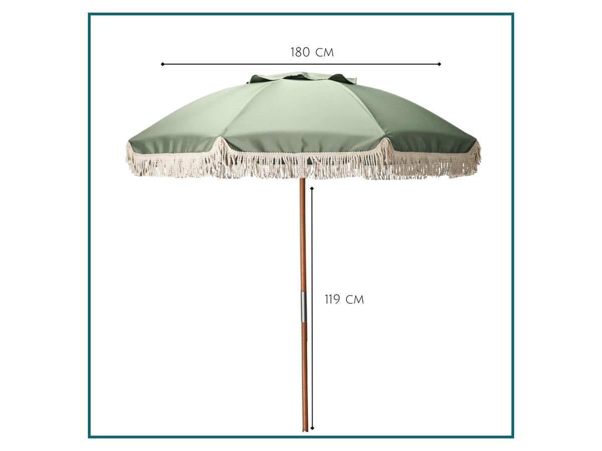 HIXA parasol met houtenpaal - Green