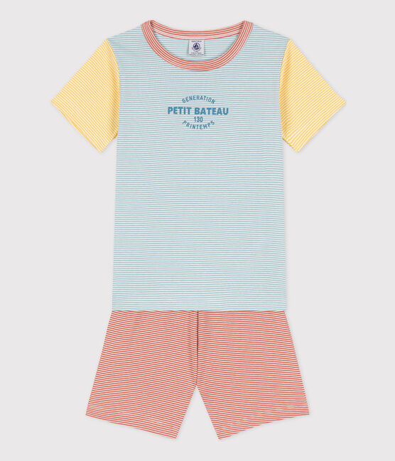 Pyjacourt milleraies tricolore en coton enfant