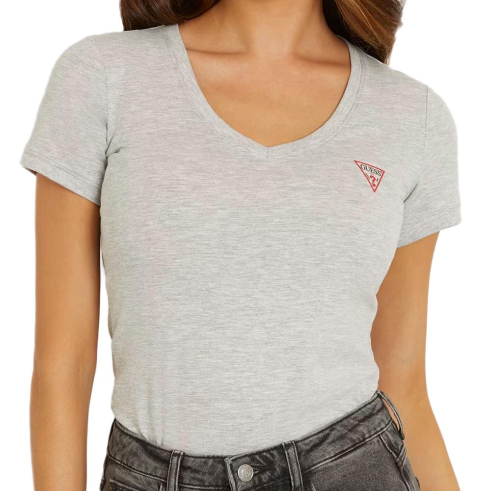 Guess T-shirt Gris Femme Guess Mini Triangle