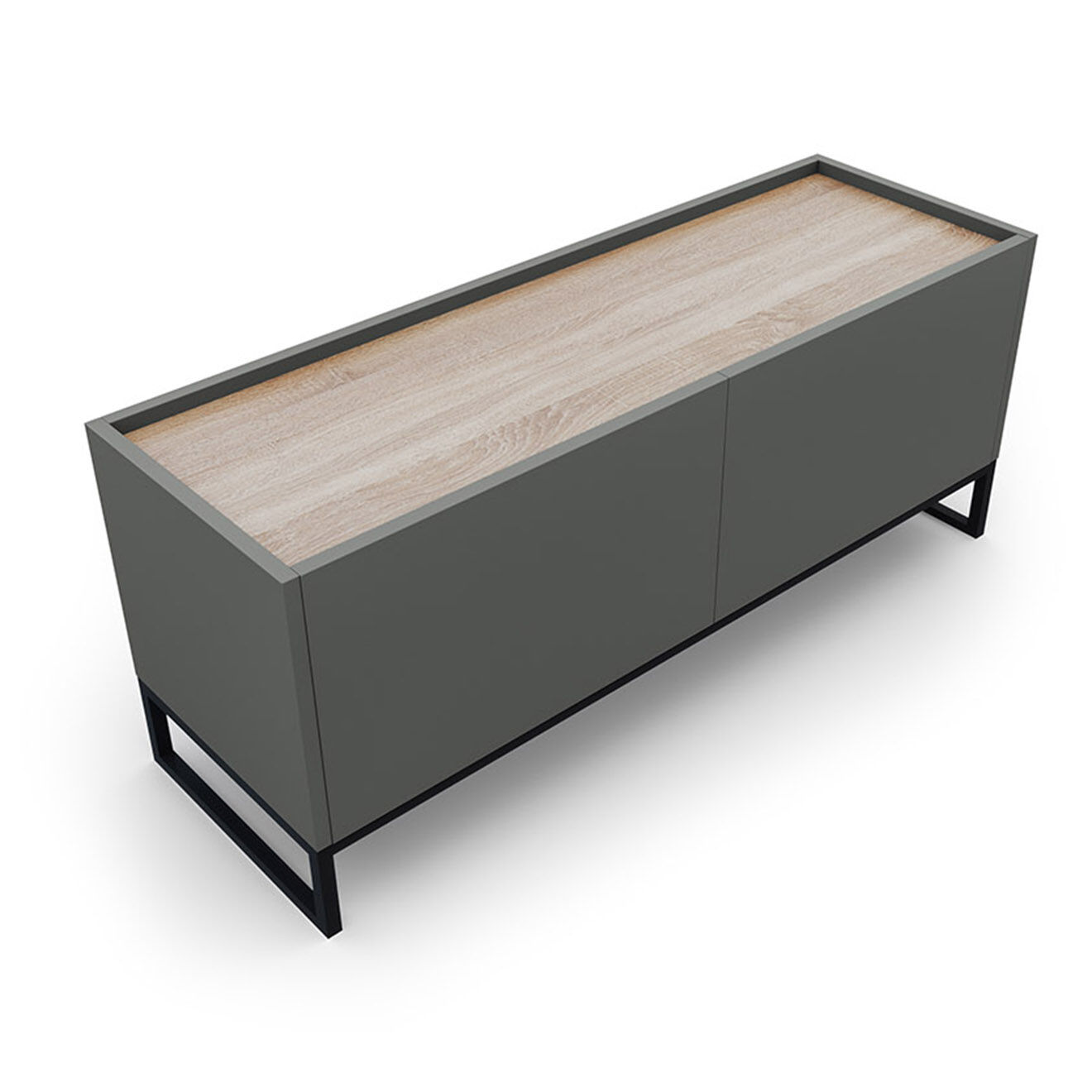 Windsor & Co Meuble TV Helene gris/chêne naturel - 120x40x50 cm