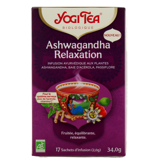 Yogi Tea infusion Ashwagandha : relaxation et détente