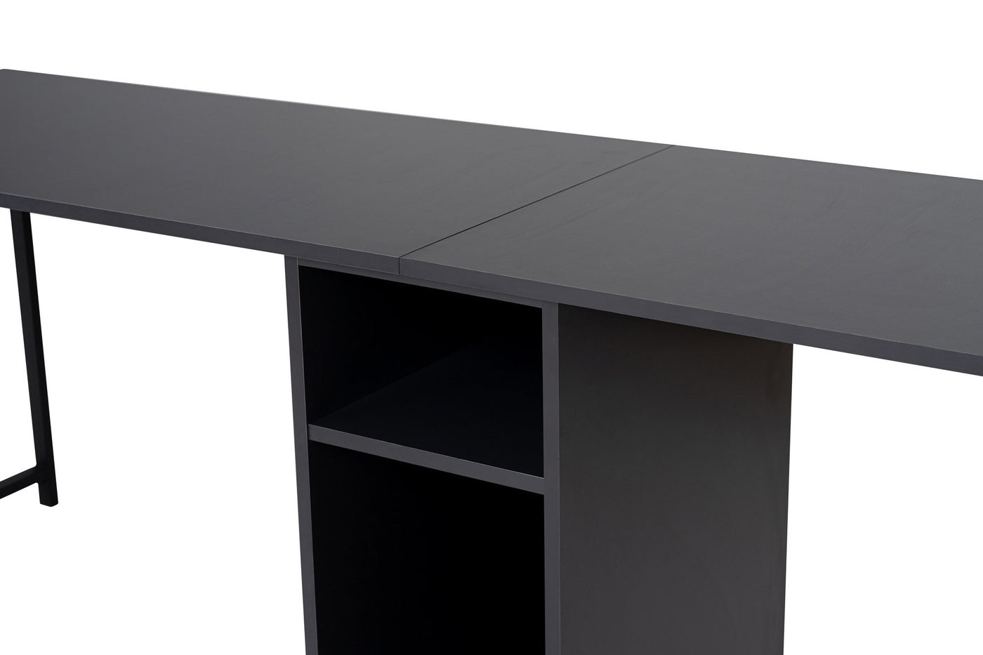 Giga Meubel - Bureau Antraciet Hout - 240x60x74cm - Twin