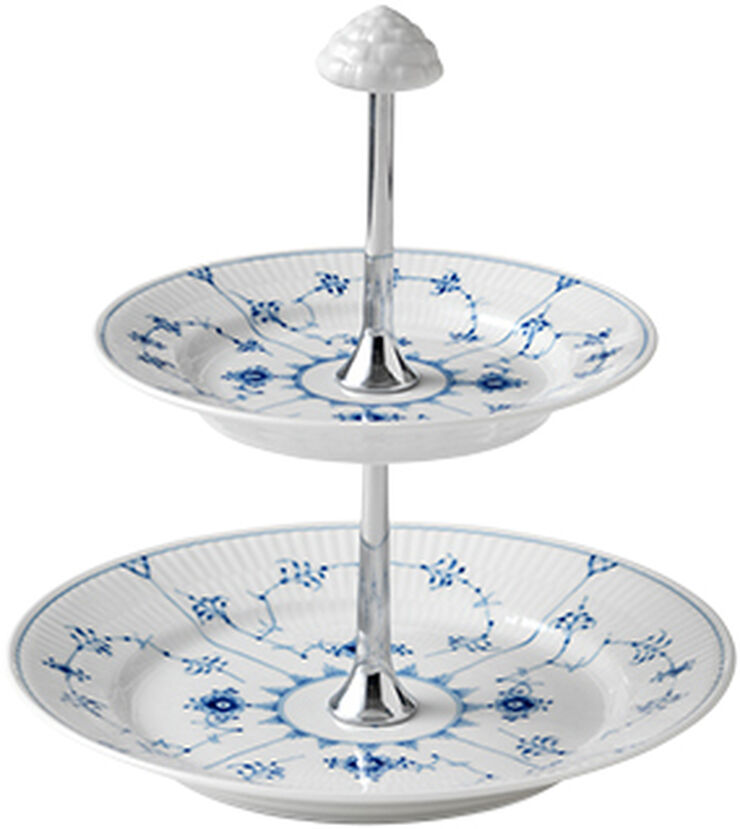 Royal Copenhagen Musselmalet Riflet 24 cm. étagére Blå